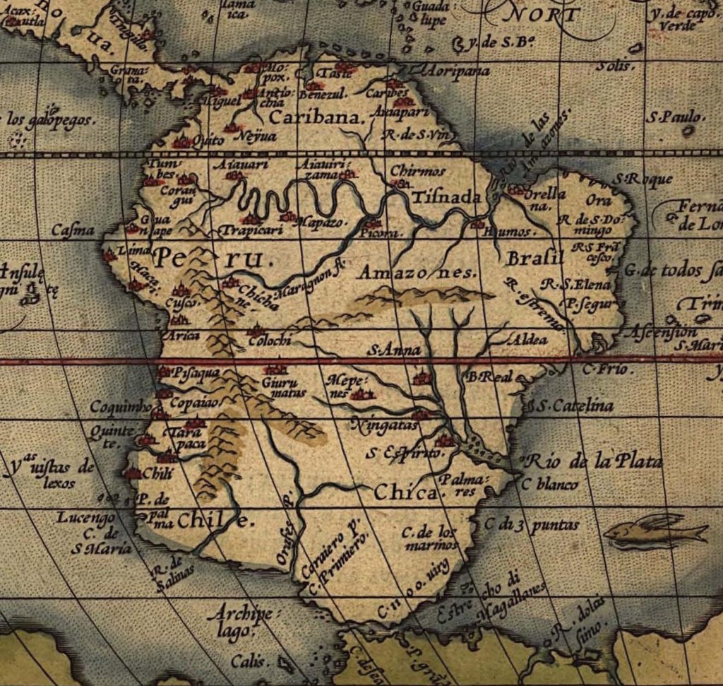 オルテリウスの世界地図　南アメリカ