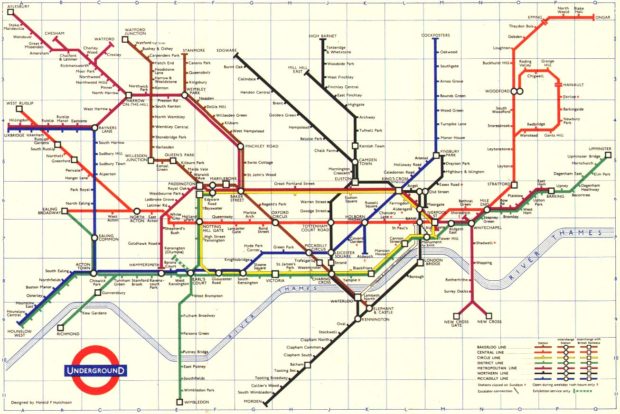 ロンドン地下鉄路線図1960年