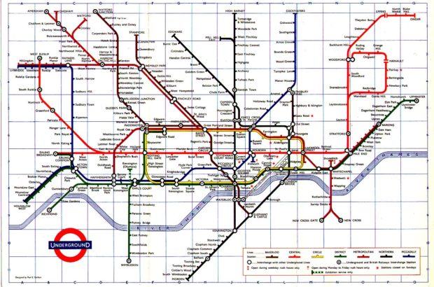 ロンドン地下鉄路線図1964年
